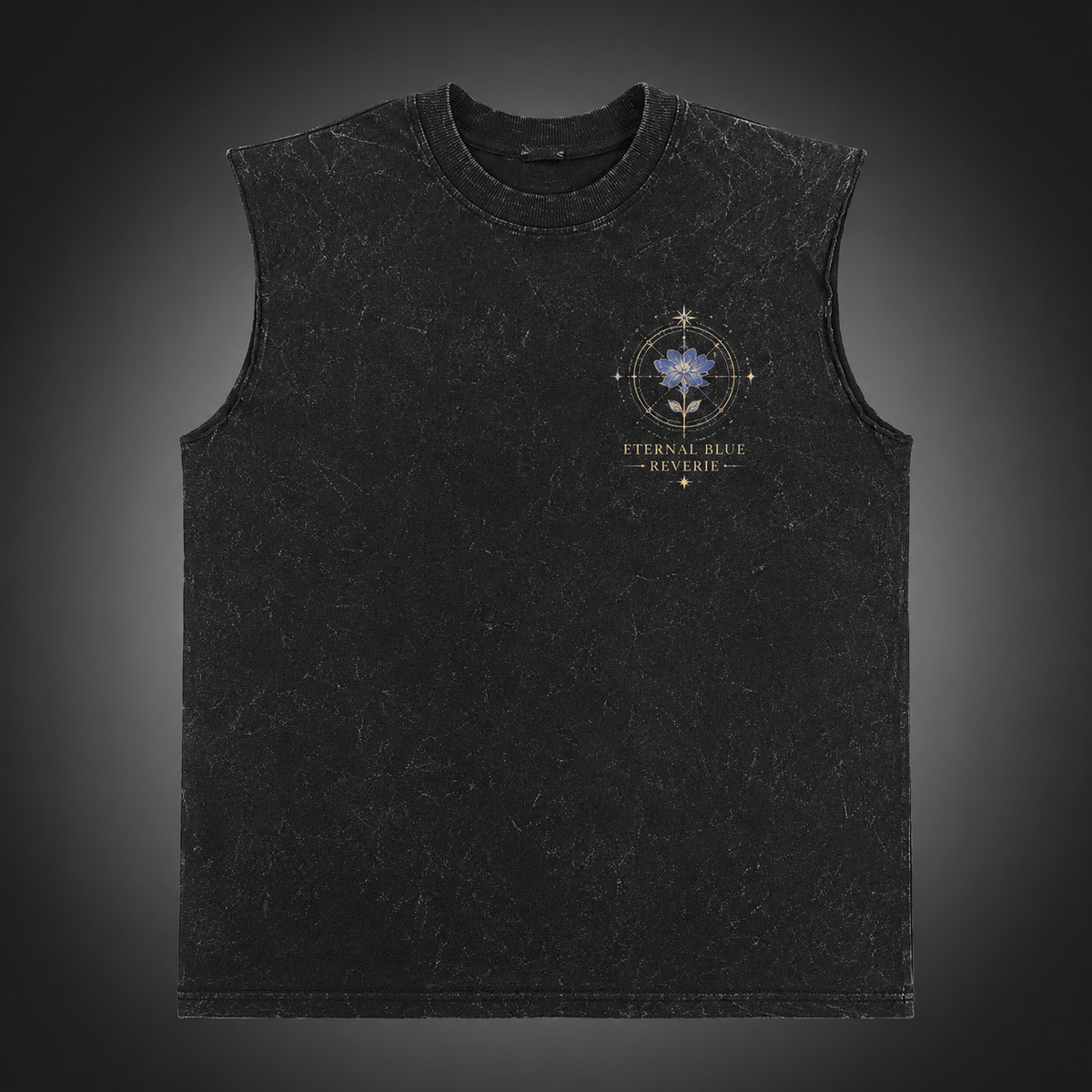 Frieren, Himmel Eternal Blue Reverie Acid Wash Vest Anime Tank Top