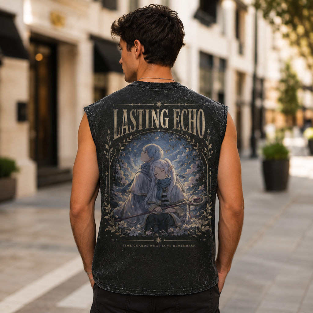 Frieren, Himmel Lasting Echo Acid Wash Vest Anime Tank Top