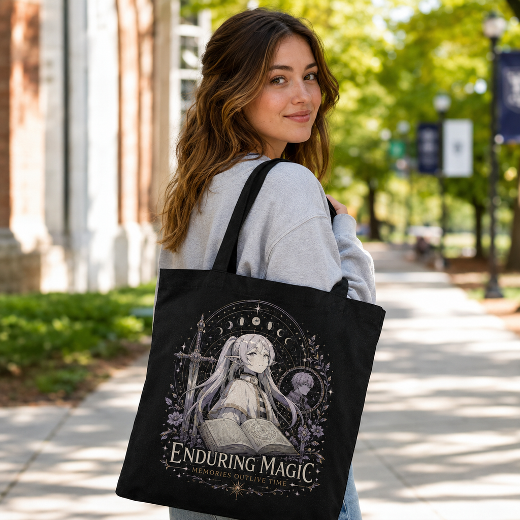Frieren, Stark Enduring Magic Anime Canvas Tote Bag