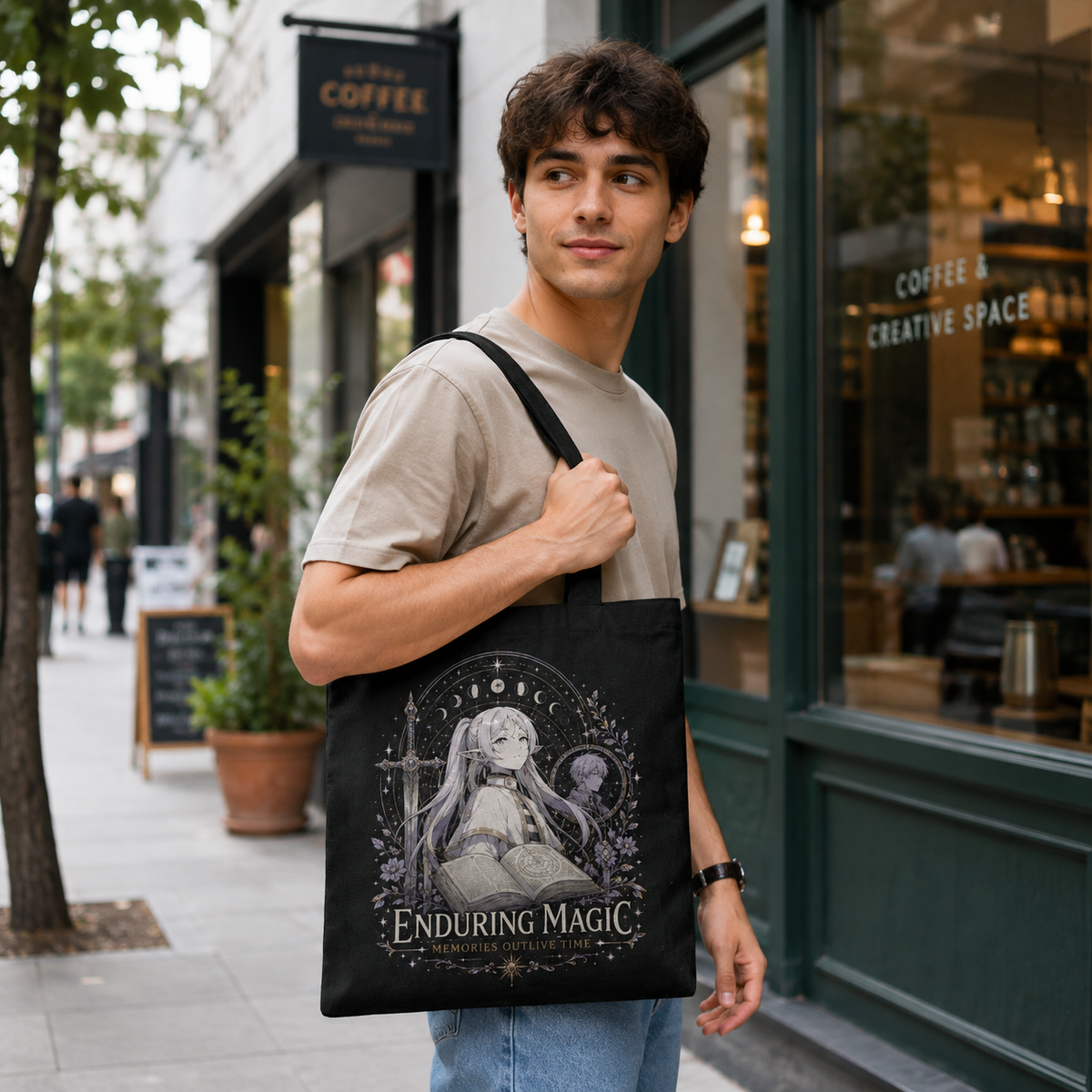Frieren, Stark Enduring Magic Anime Canvas Tote Bag