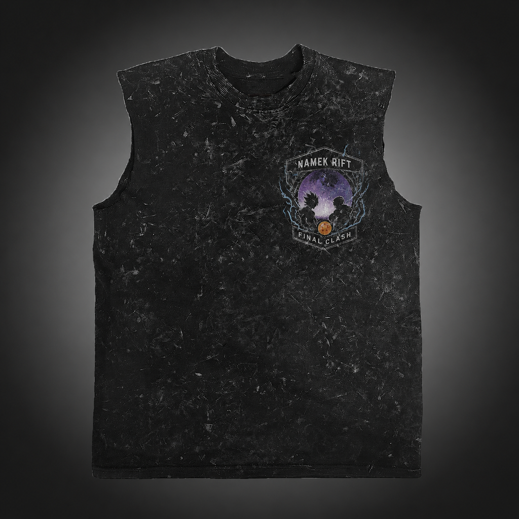 Frieza & Goku Dragon Ball Anime Tank Top - Namek Rift Acid Wash Vest
