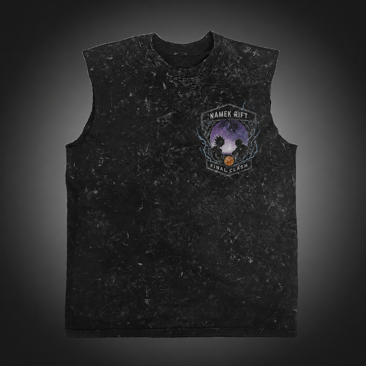 Frieza & Goku Dragon Ball Anime Tank Top - Namek Rift Acid Wash Vest