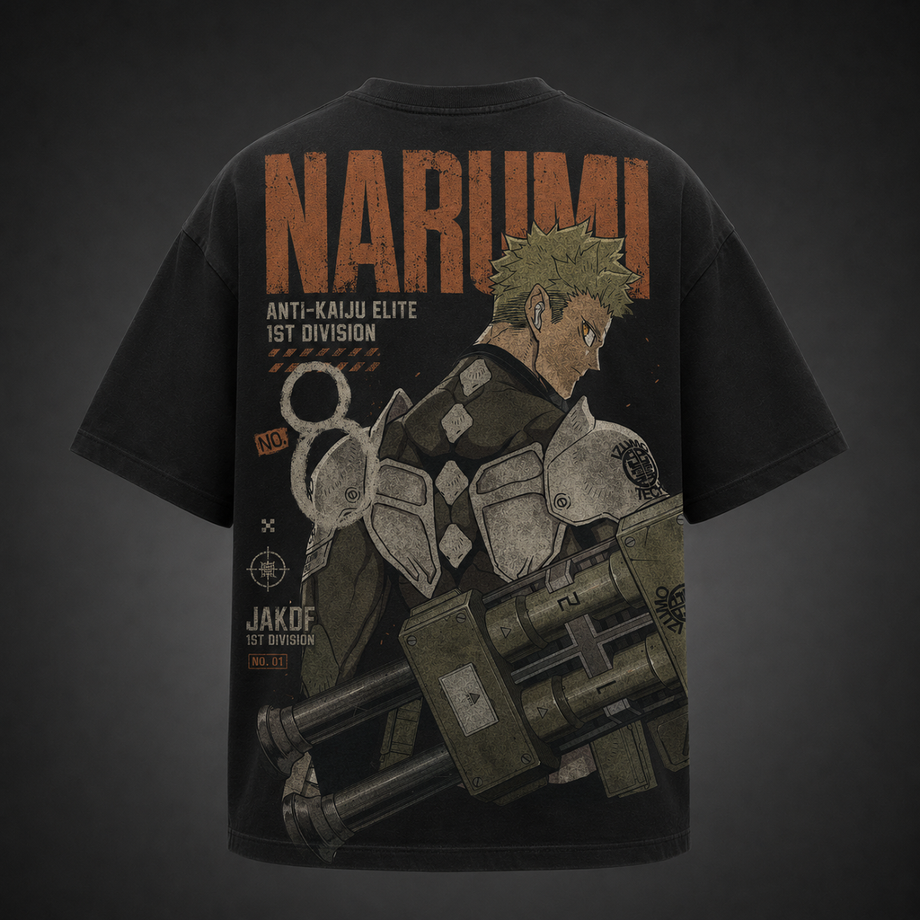 Gen Narumi Kaiju No. 8 Anime Graphic Tee - Narumi Anti-Kaiju Elite