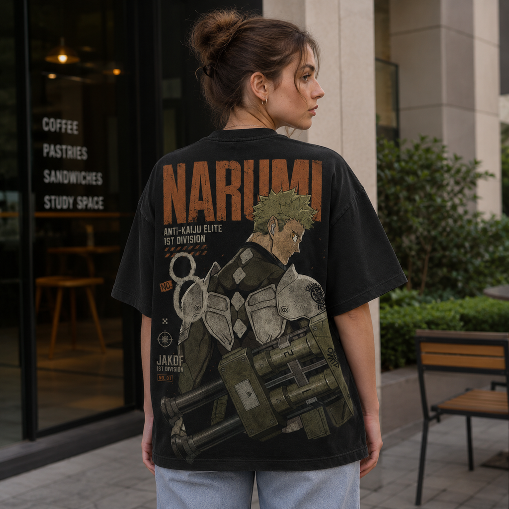 Gen Narumi Kaiju No. 8 Anime Graphic Tee - Narumi Anti-Kaiju Elite