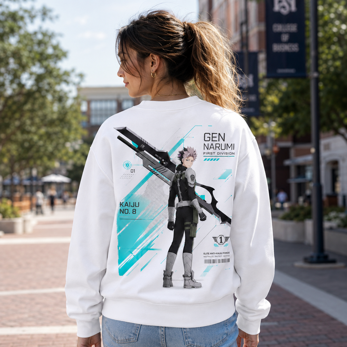Gen Narumi Kaiju No. 8 Anime Sweatshirt - Narumi First Division