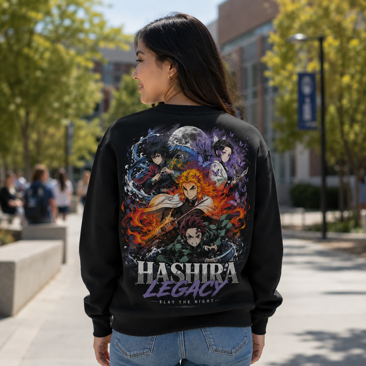 Giyu Tomioka, Shinobu Kocho, Kyojuro Rengoku, Tanjiro Kamado Demon Slayer Anime Sweatshirt - Hashira Legacy