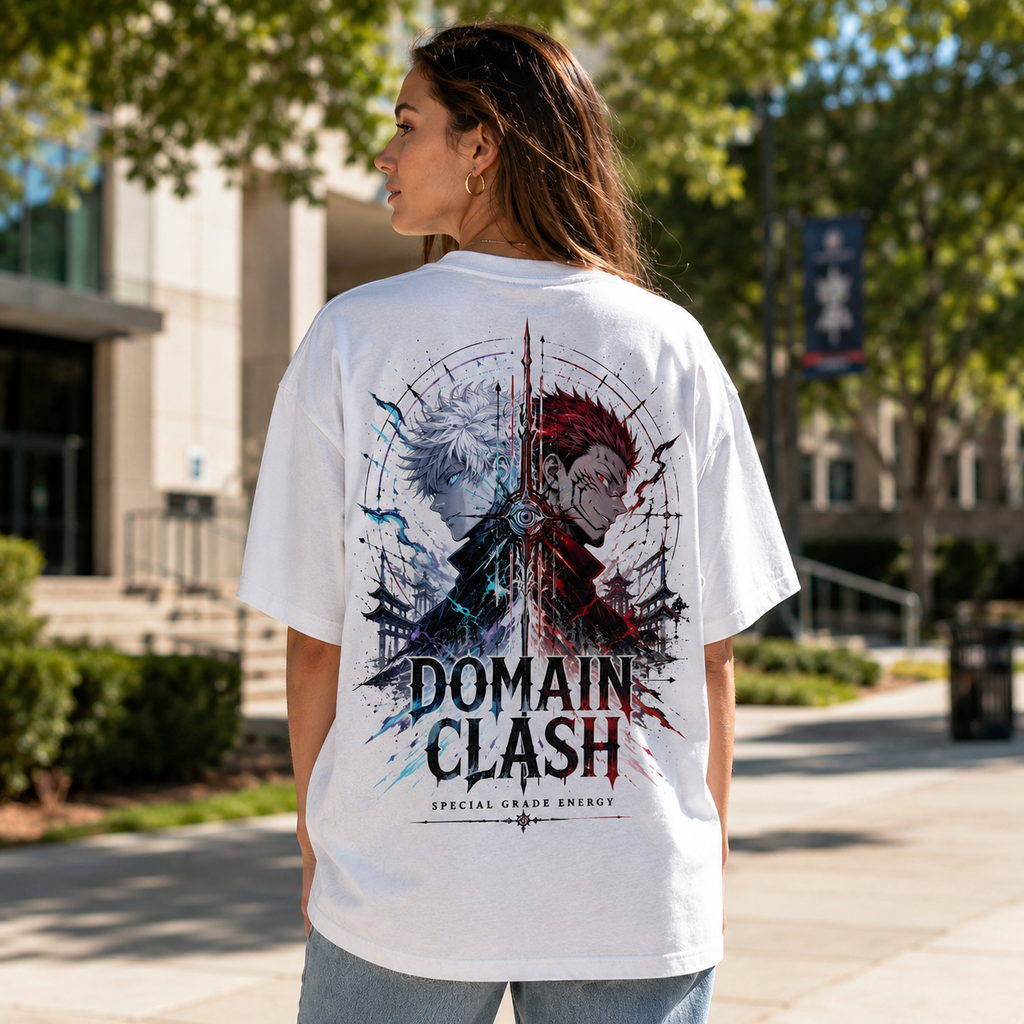 Gojo Satoru & Sukuna Jujutsu Kaisen Anime Graphic Tee - Domain Clash