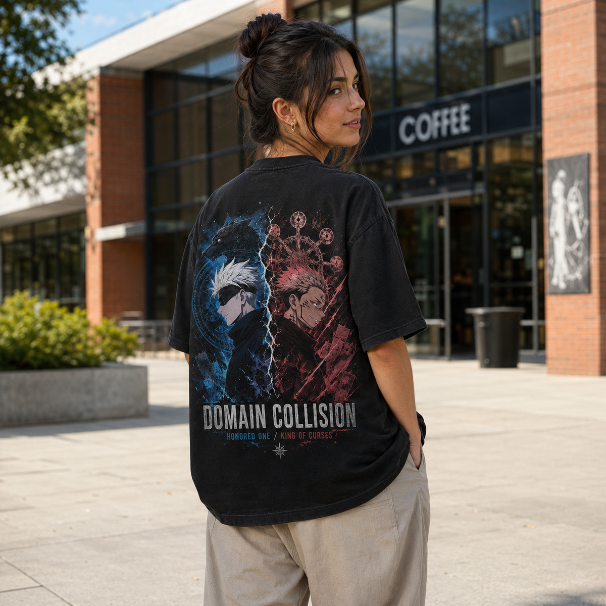 Gojo Satoru & Sukuna Jujutsu Kaisen Anime Graphic Tee - Domain Collision