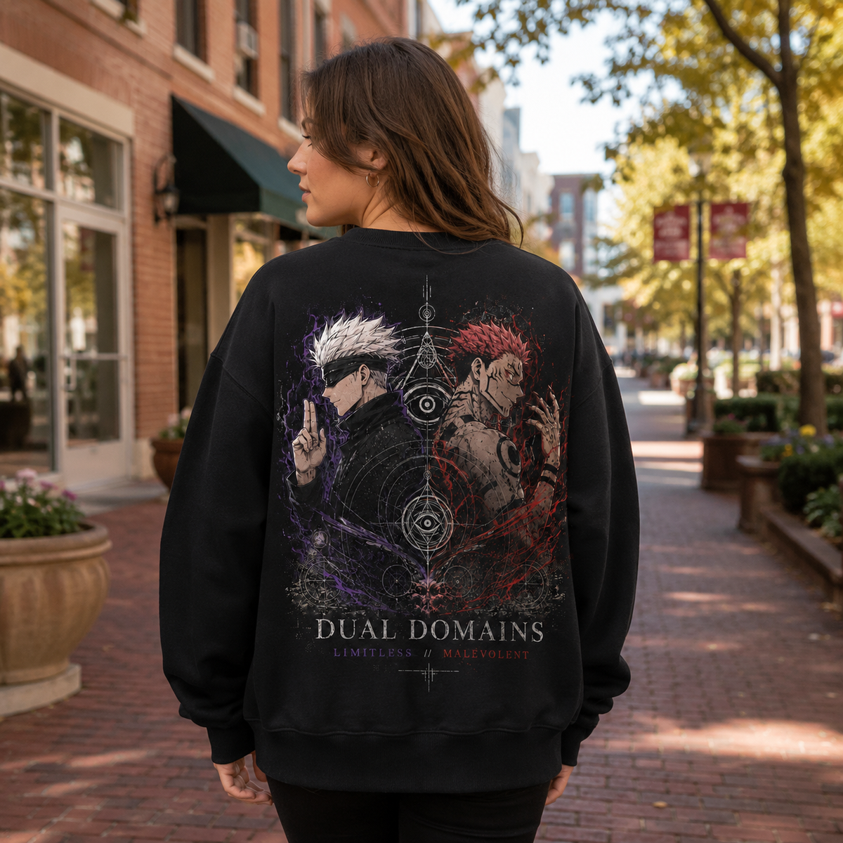 Gojo Satoru & Sukuna Jujutsu Kaisen Anime Sweatshirt - Dual Domains