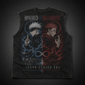 Gojo Satoru & Sukuna Jujutsu Kaisen Anime Tank Top - Honored Malevolent Acid Wash Vest