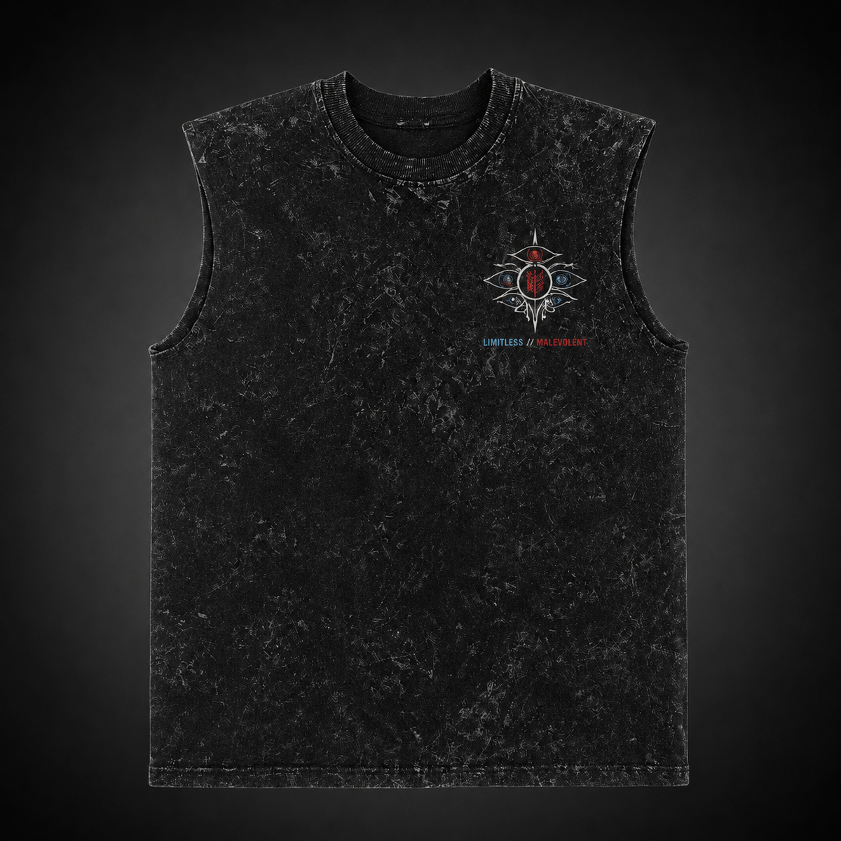 Gojo Satoru & Sukuna Jujutsu Kaisen Anime Tank Top - Honored One Acid Wash Vest