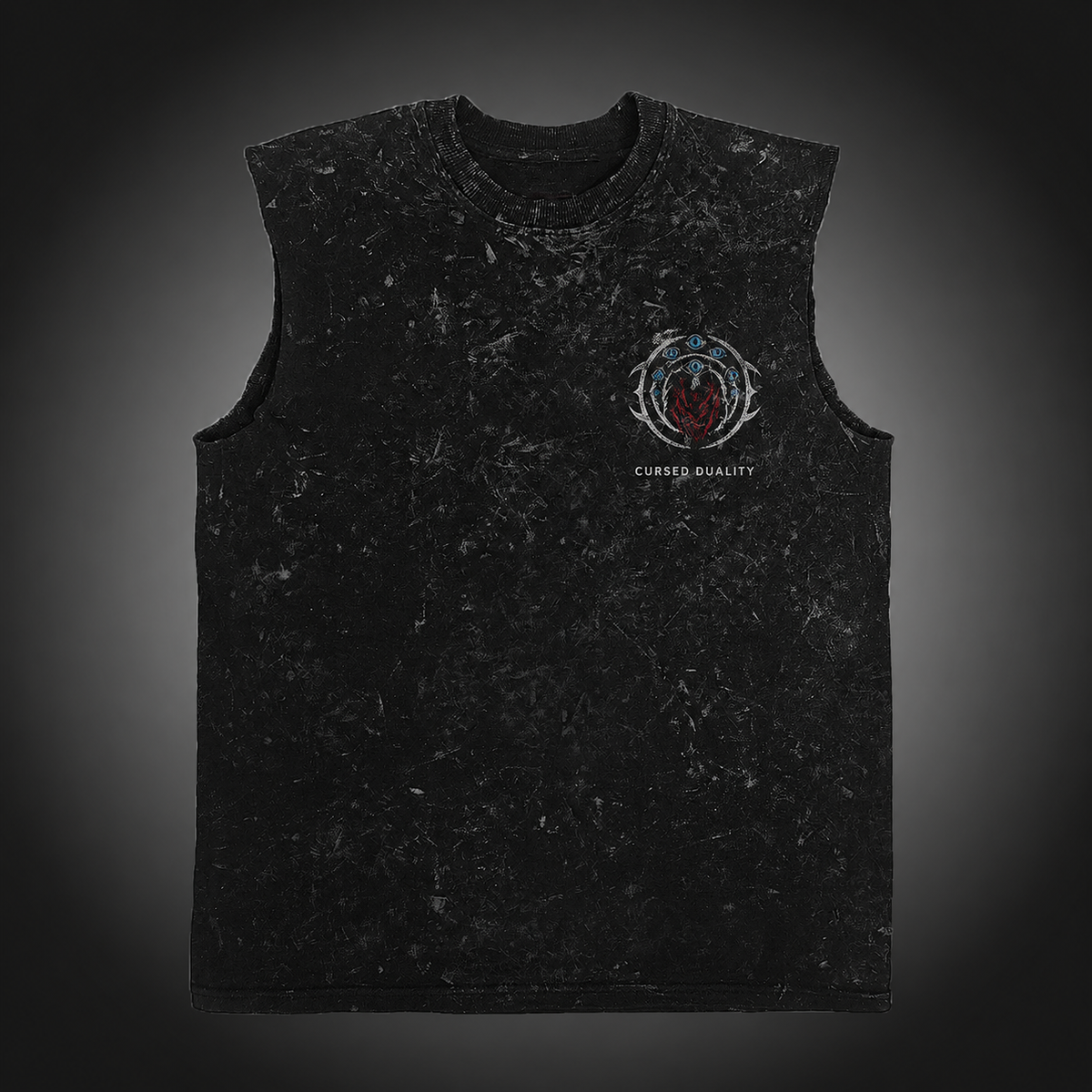 Gojo Satoru & Sukuna Jujutsu Kaisen Anime Tank Top - Limitless Malevolent Acid Wash Vest