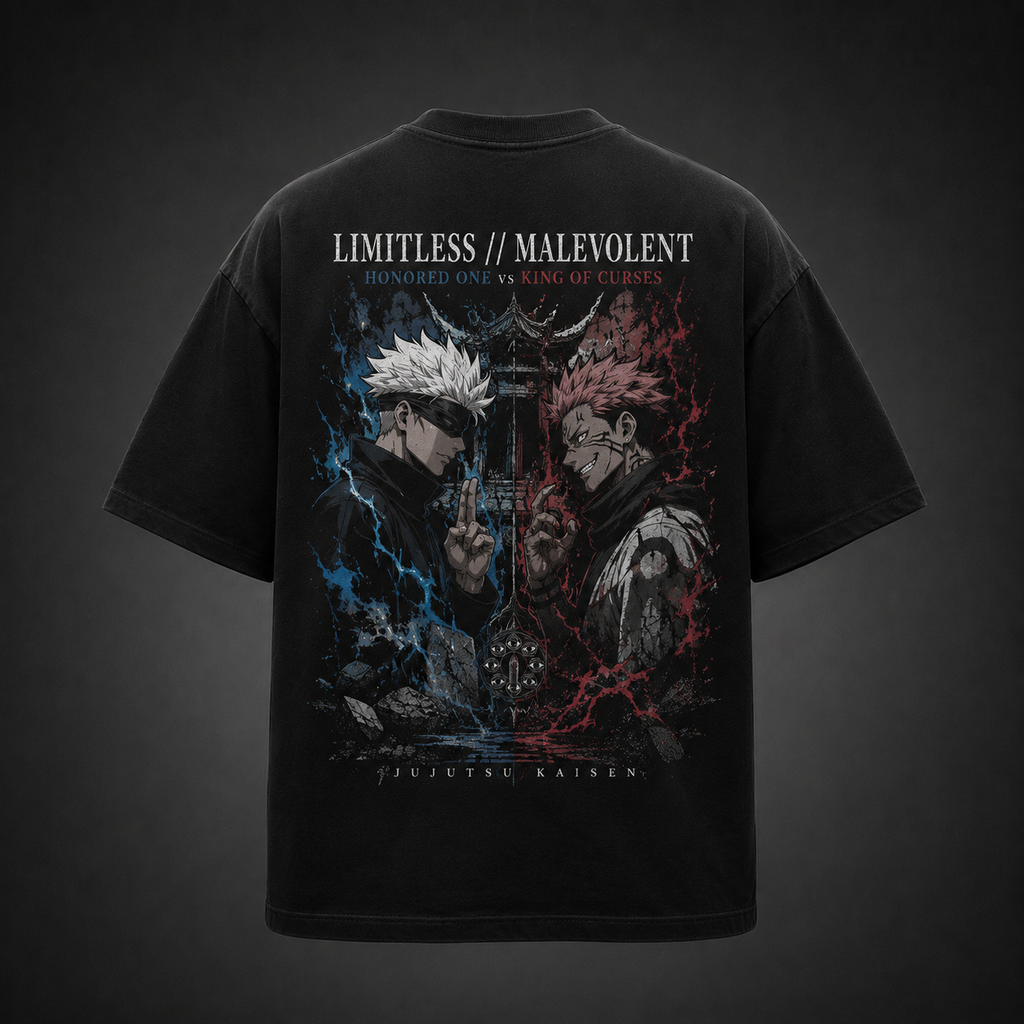 Gojo Satoru & Sukuna Jujutsu Kaisen Anime Graphic Tee - Limitless Malevolent - Style 06