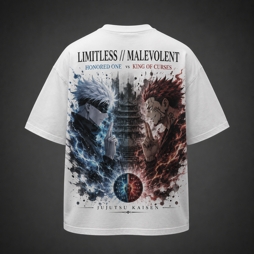 Gojo Satoru & Sukuna Jujutsu Kaisen Anime Graphic Tee - Limitless Malevolent - Style 07