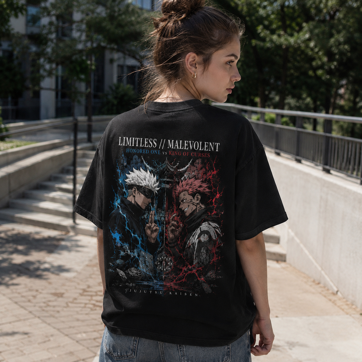 Gojo Satoru & Sukuna Jujutsu Kaisen Anime Graphic Tee - Limitless Malevolent - Style 06