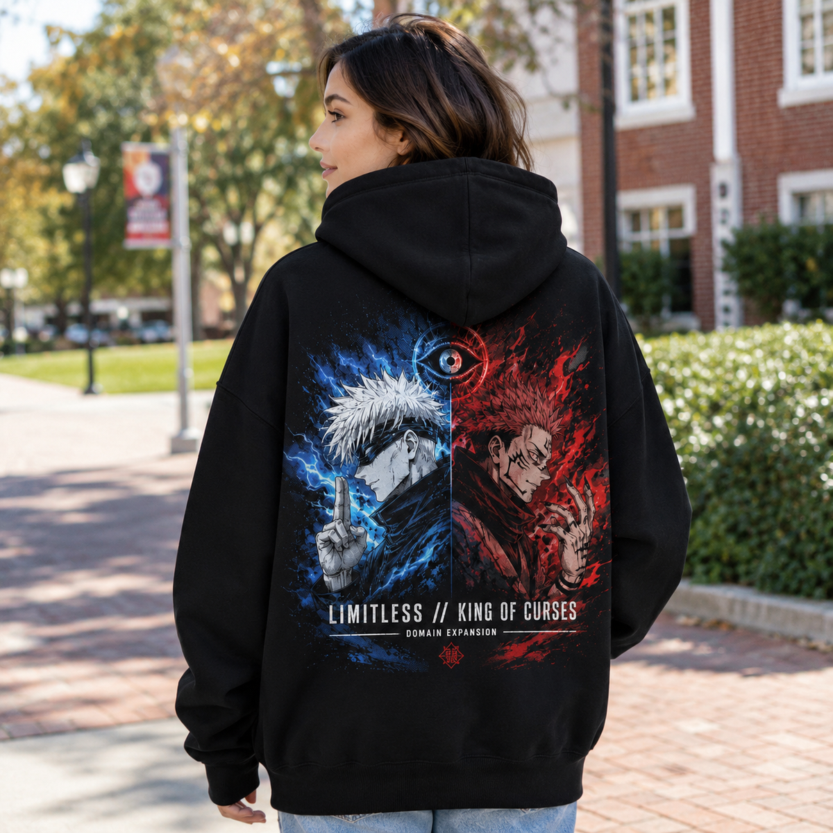 Gojo Satoru & Sukuna Jujutsu Kaisen Anime Hoodie - Limitless Vs Curses