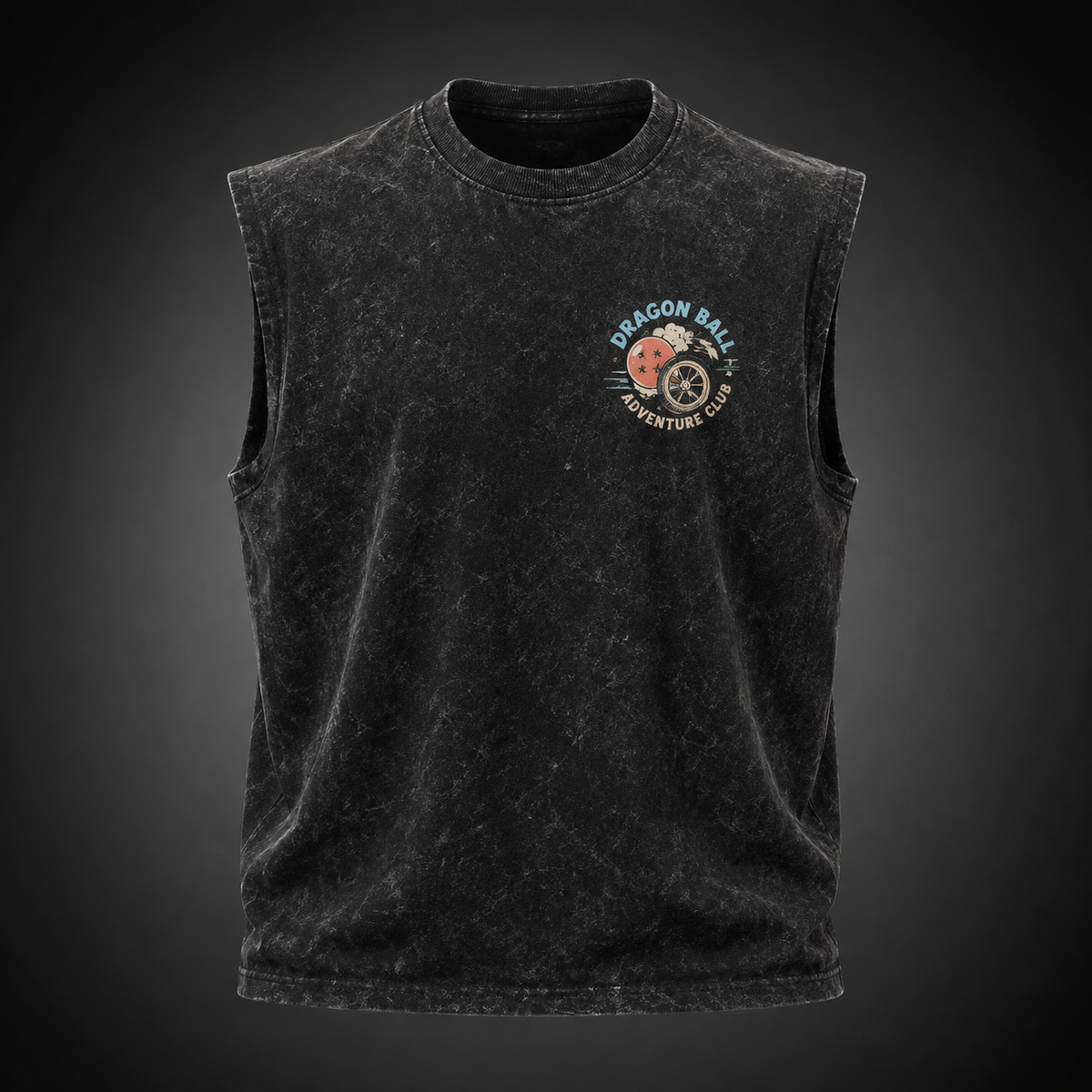 Goku & Bulma Dragon Ball Anime Tank Top - Capsule Road Trip Acid Wash Vest