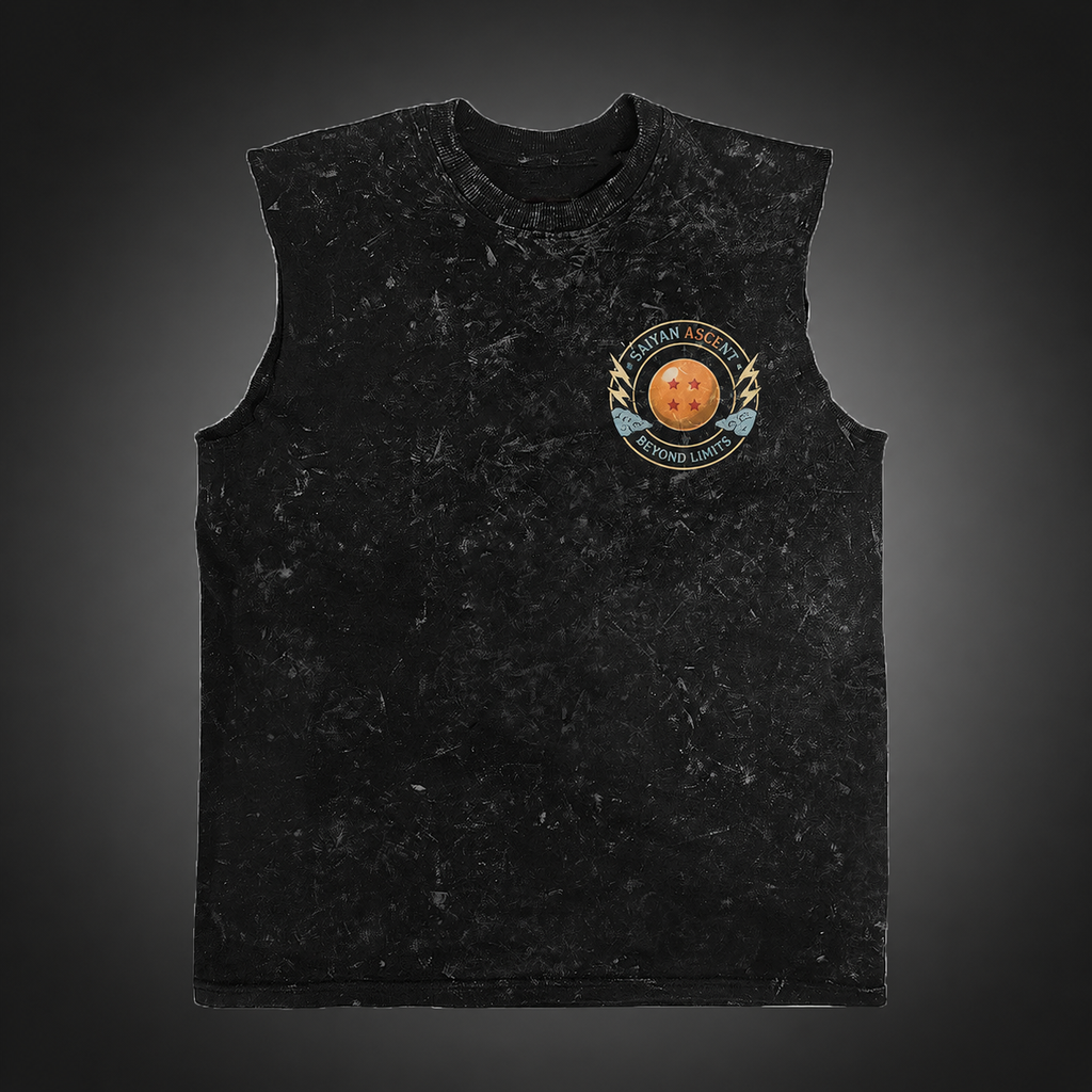 Goku & Gohan Dragon Ball Anime Tank Top - Saiyan Ascent Acid Wash Vest