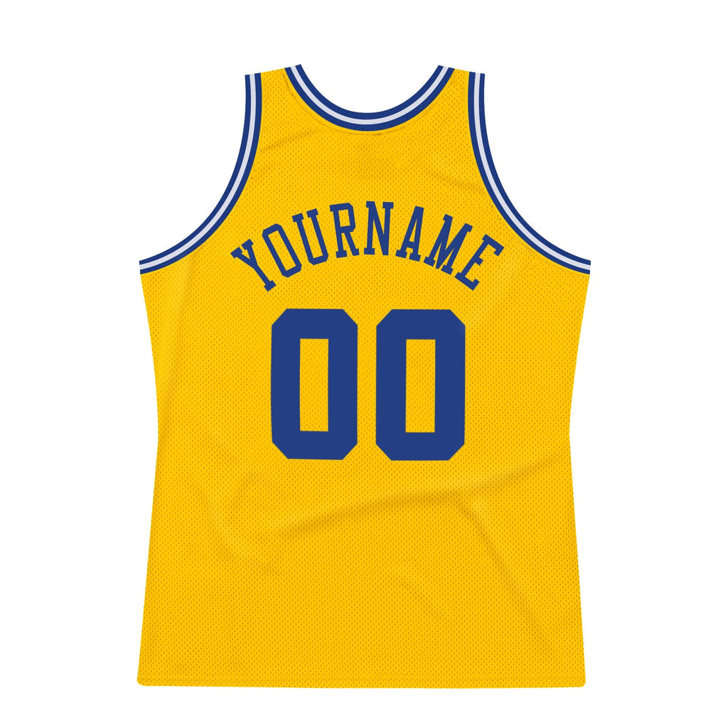 Custom Basketball Jersey - Gold Royal-White Throwback - Style Gold0075