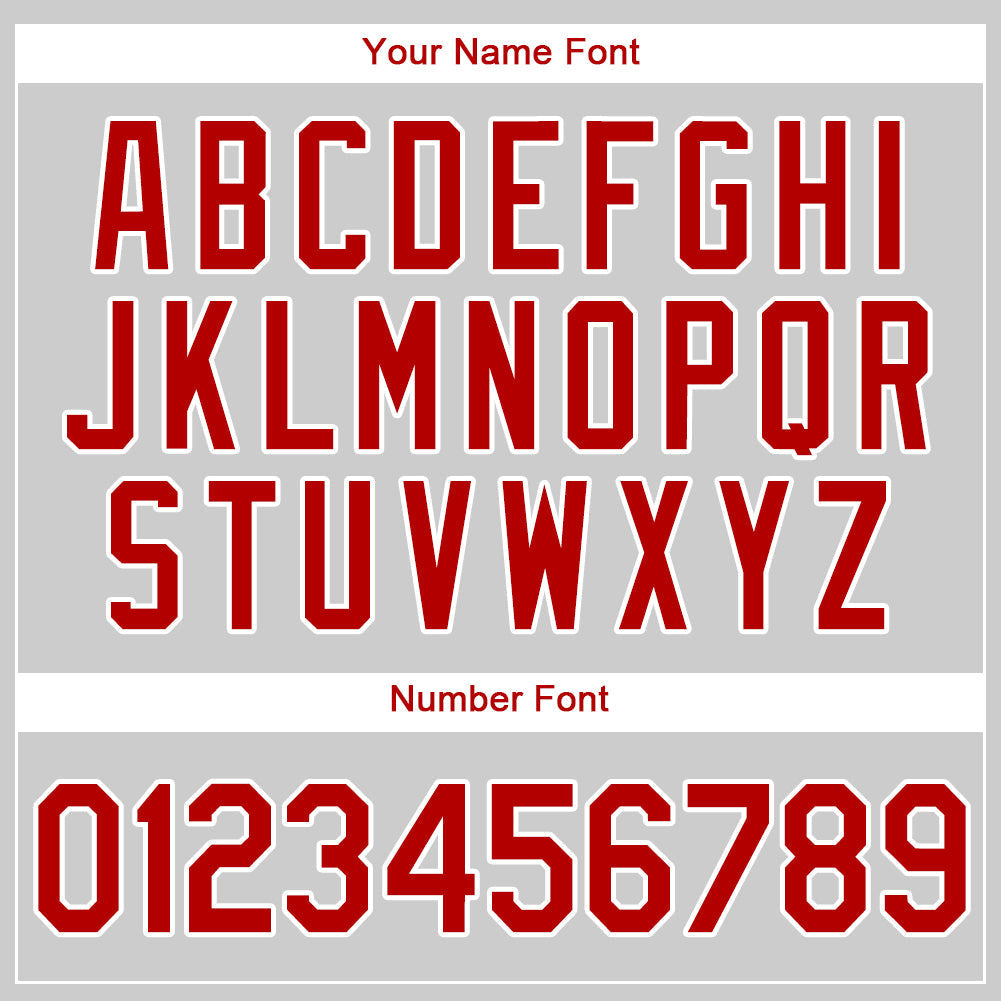 Custom Baseball Jersey - Gray Red-White