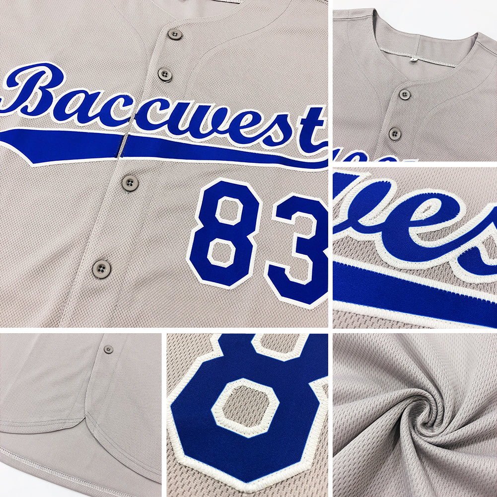 Custom Baseball Jersey - Gray Red-White
