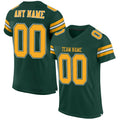 Custom Football Jersey - Green Gold-White Mesh - Style Green0001