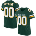 Custom Football Jersey - Green White-Gold Mesh - Style Green0017