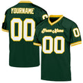 Custom Football Jersey - Green White-Gold Mesh Throwback