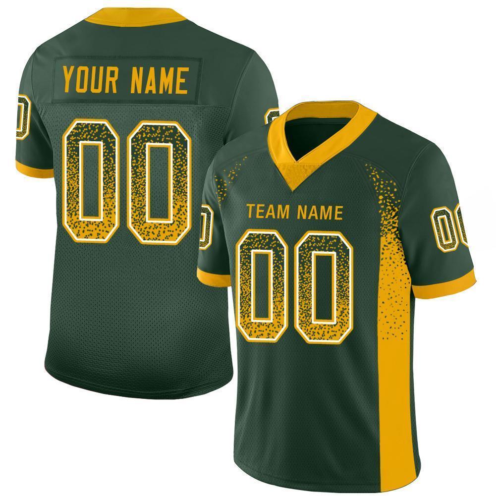 Custom Football Jersey - Green Gold-White Drift Fashion