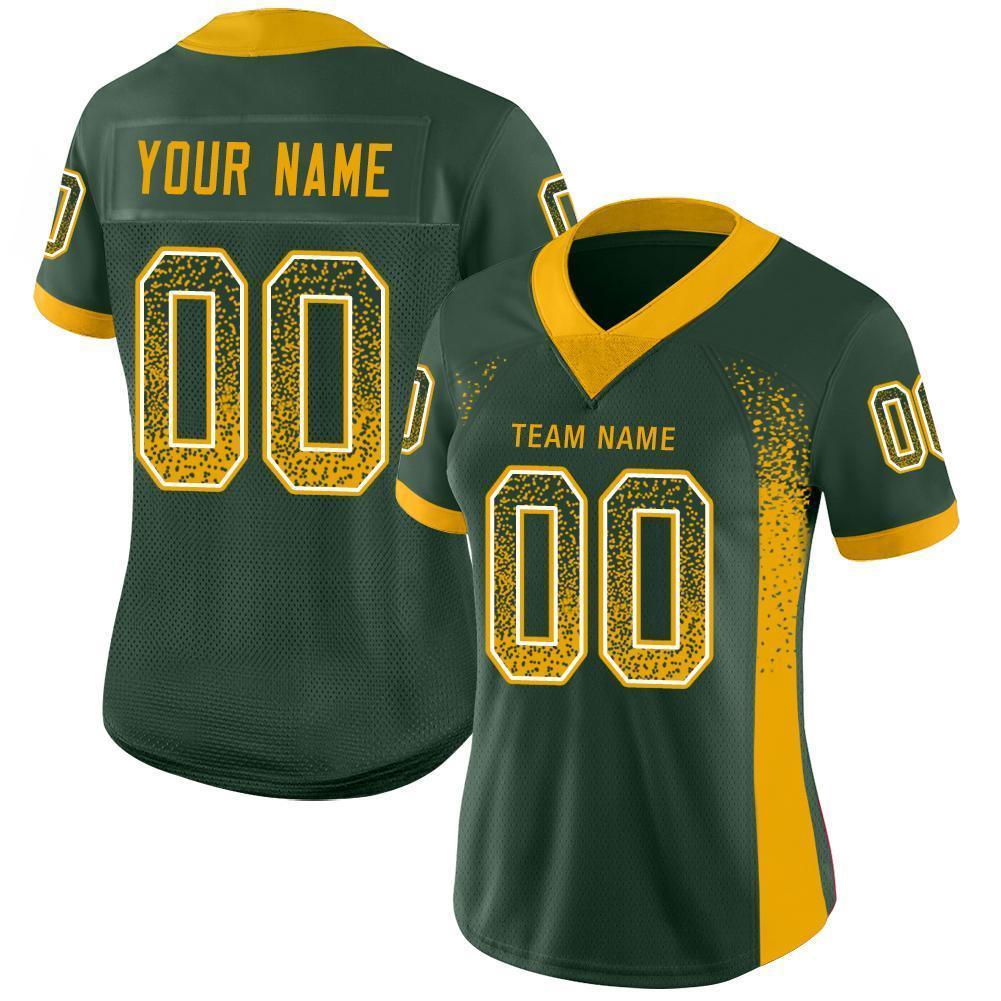 Custom Football Jersey - Green Gold-White Drift Fashion