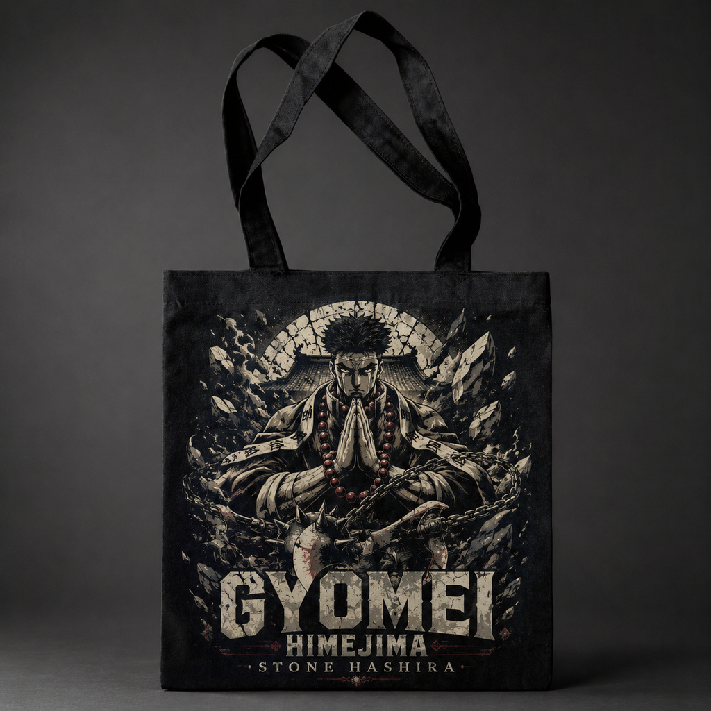 Gyomei Himejima Demon Slayer Anime Canvas Tote Bag - Stone Hashira Prayer