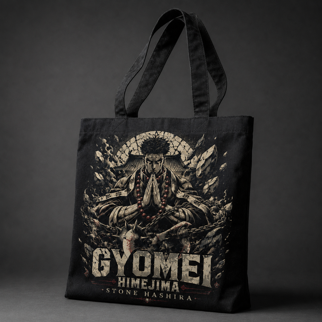 Gyomei Himejima Demon Slayer Anime Canvas Tote Bag - Stone Hashira Prayer