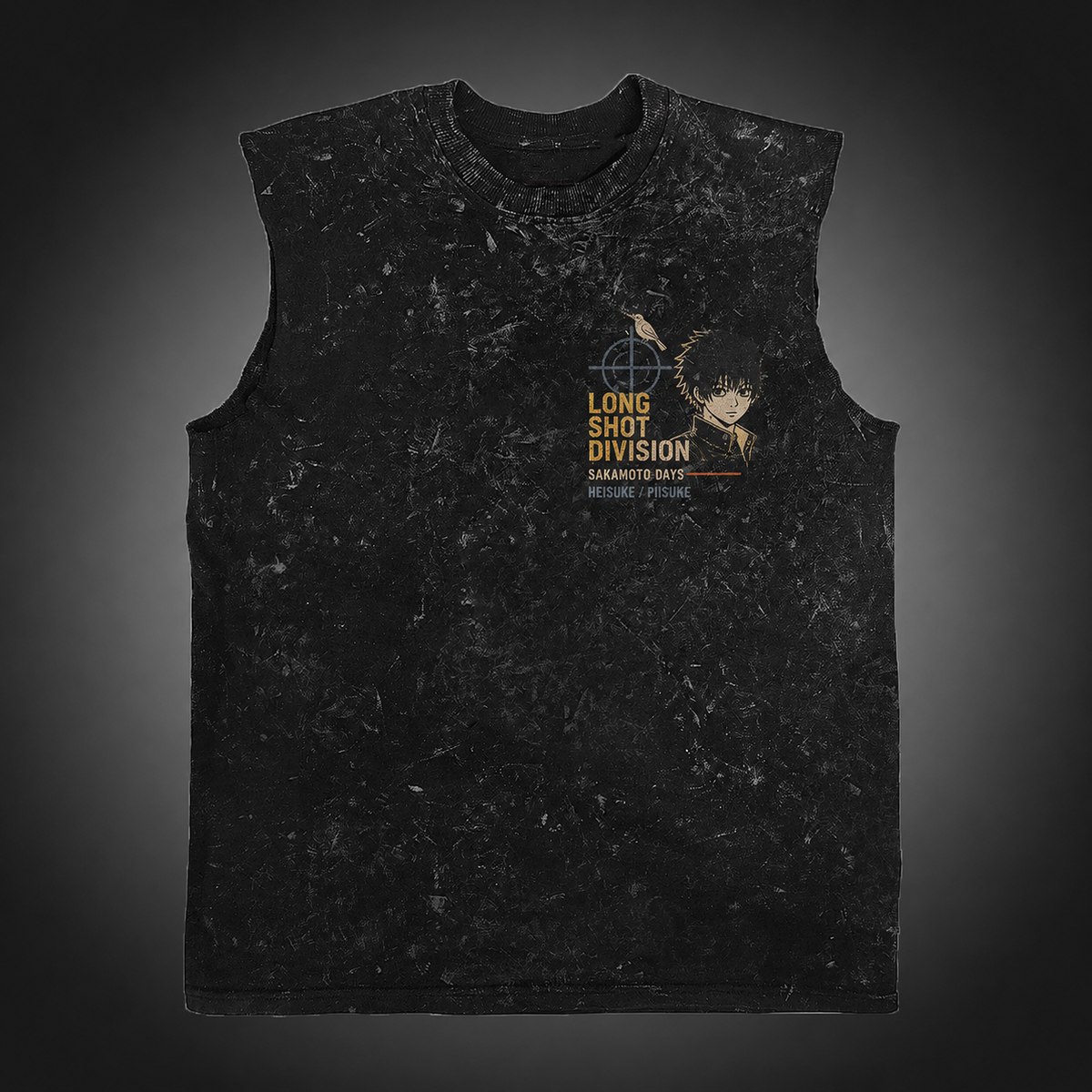 Heisuke Mashimo Sakamoto Days Anime Tank Top - Long Shot Uproar Acid Wash Vest