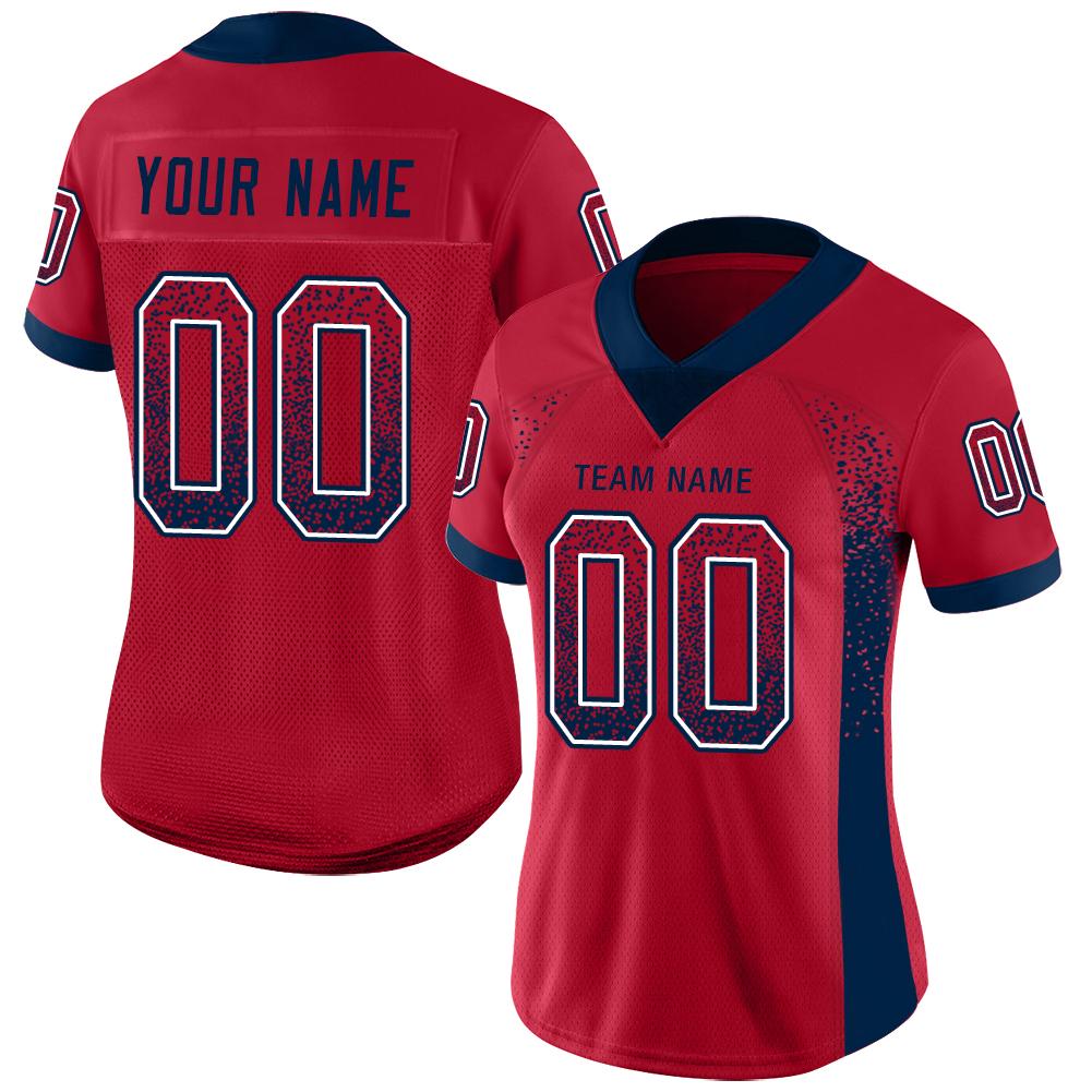 Custom Football Jersey - Red Navy-White Drift Fashion