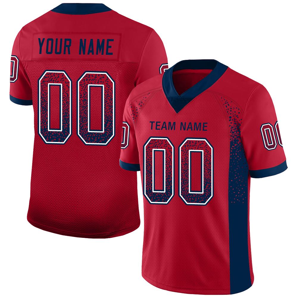 Custom Football Jersey - Red Navy-White Drift Fashion