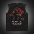 Itachi Uchiha Naruto Anime Tank Top - Akatsuki Ascension Acid Wash Vest
