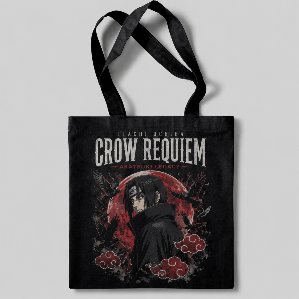 Itachi Uchiha Naruto Anime Canvas Tote Bag - Crow Requiem