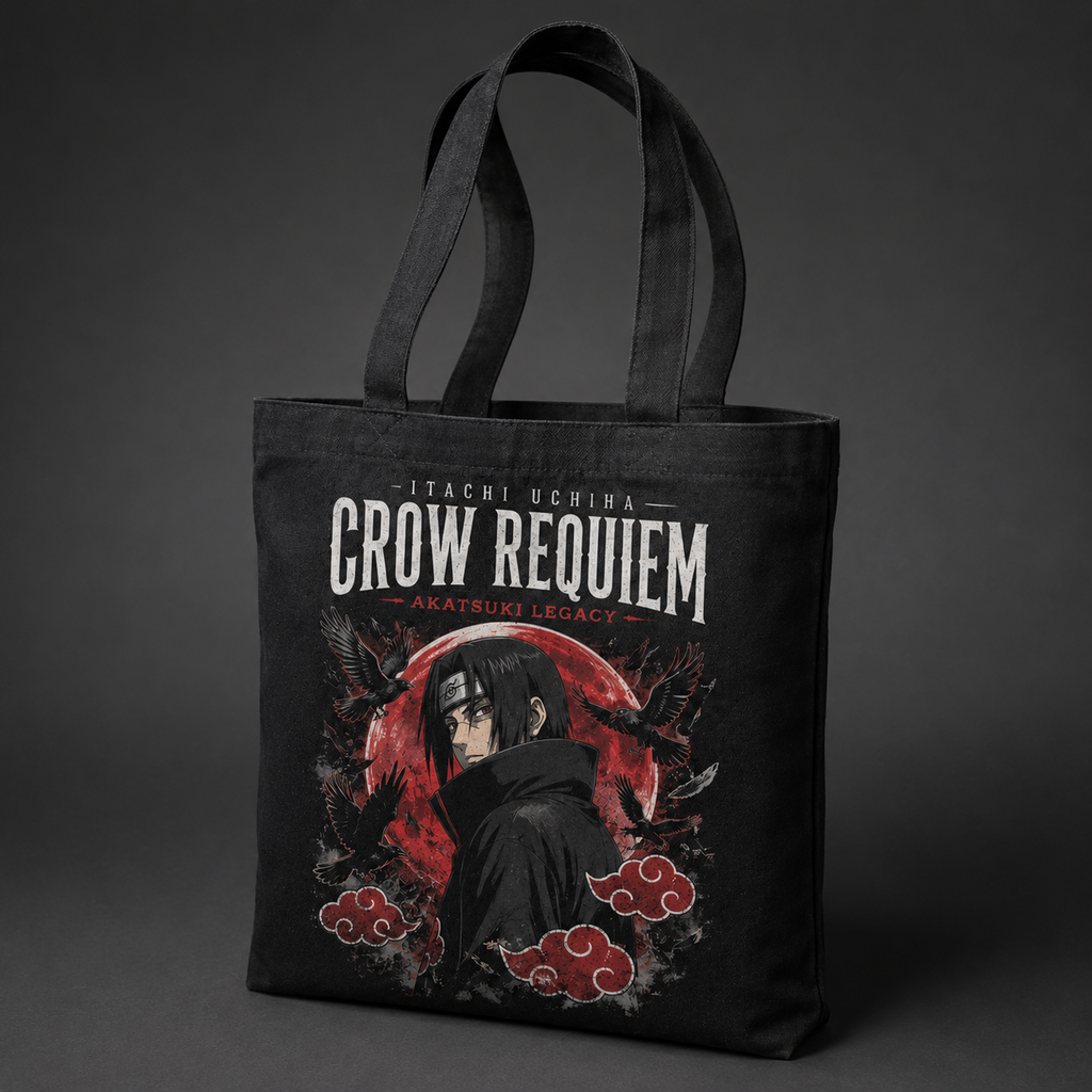 Itachi Uchiha Naruto Anime Canvas Tote Bag - Crow Requiem