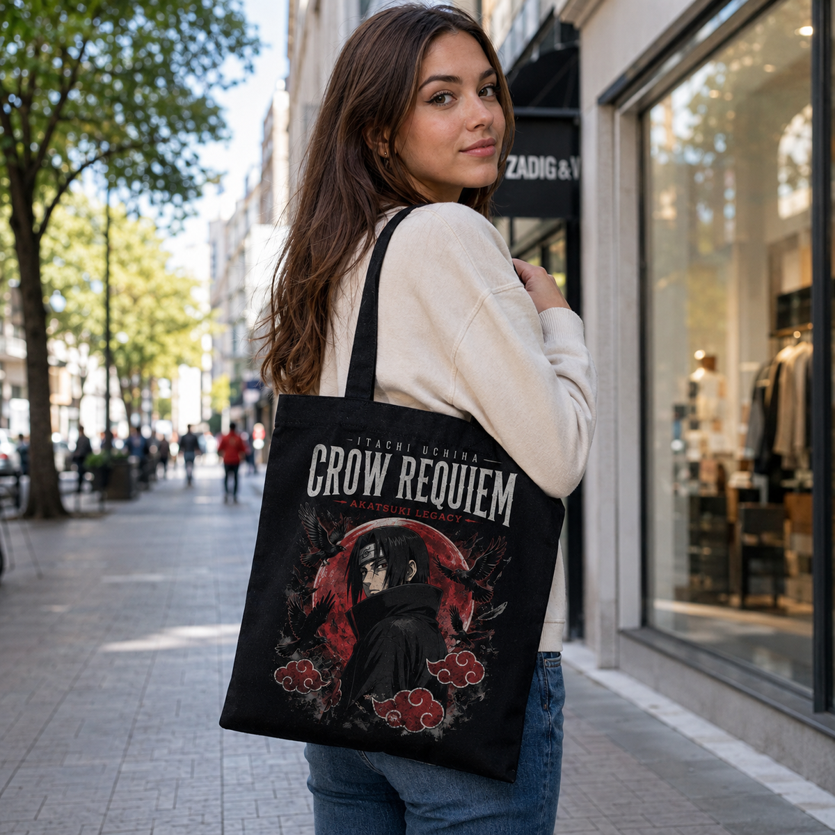 Itachi Uchiha Naruto Anime Canvas Tote Bag - Crow Requiem