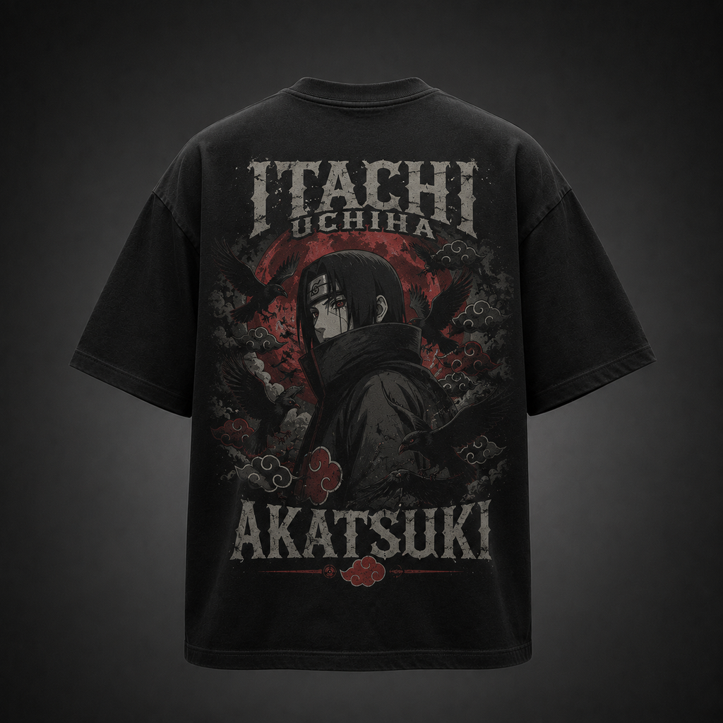 Itachi Uchiha Naruto Anime Graphic Tee - Itachi Akatsuki Crows