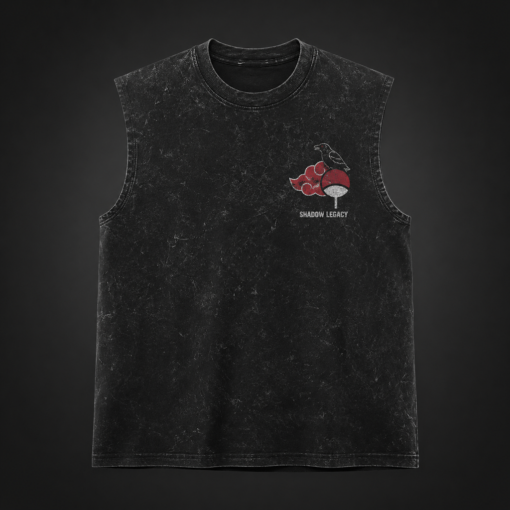 Itachi Uchiha Naruto Anime Tank Top - Itachi Crimson Moon Acid Wash Vest