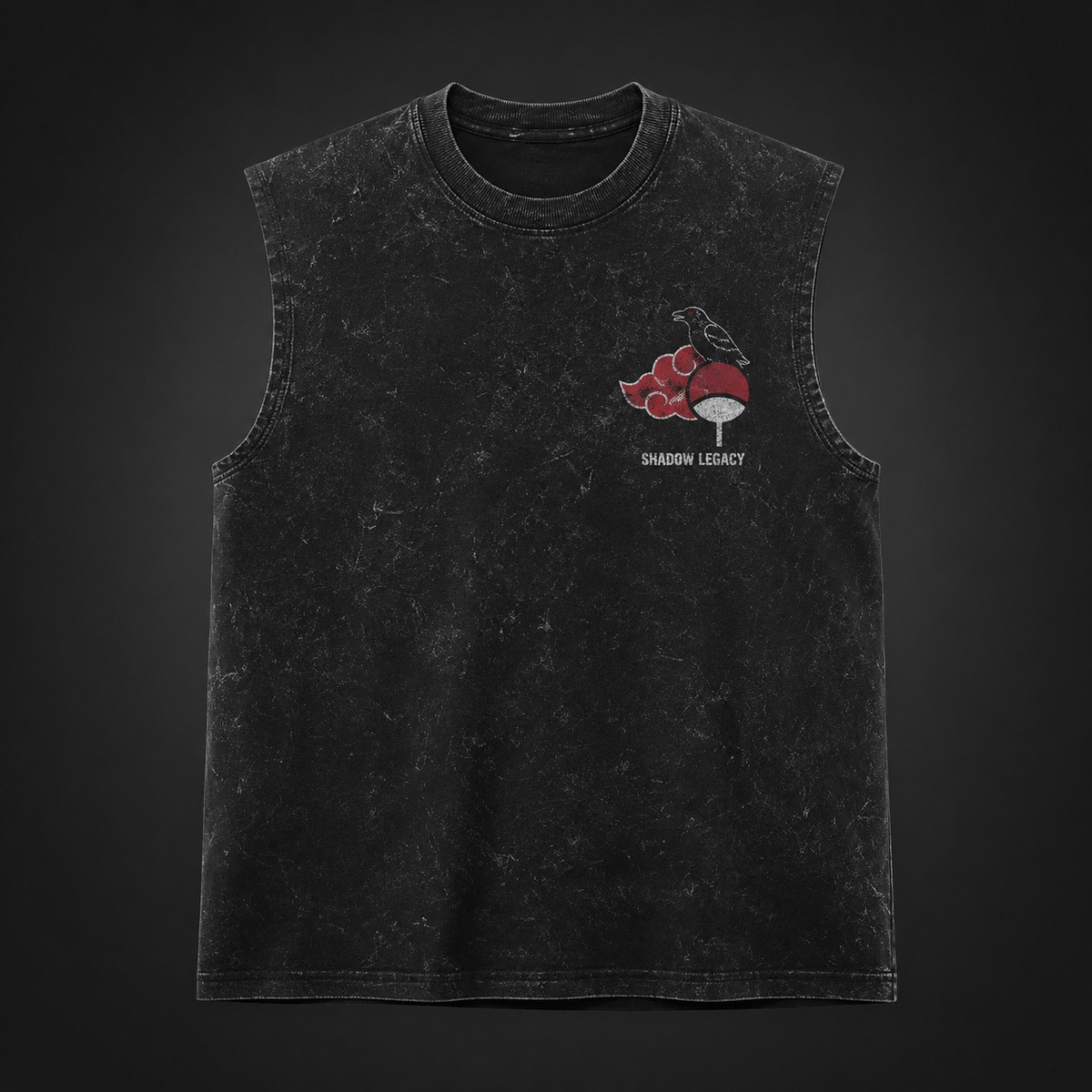 Itachi Uchiha Naruto Anime Tank Top - Itachi Crimson Moon Acid Wash Vest