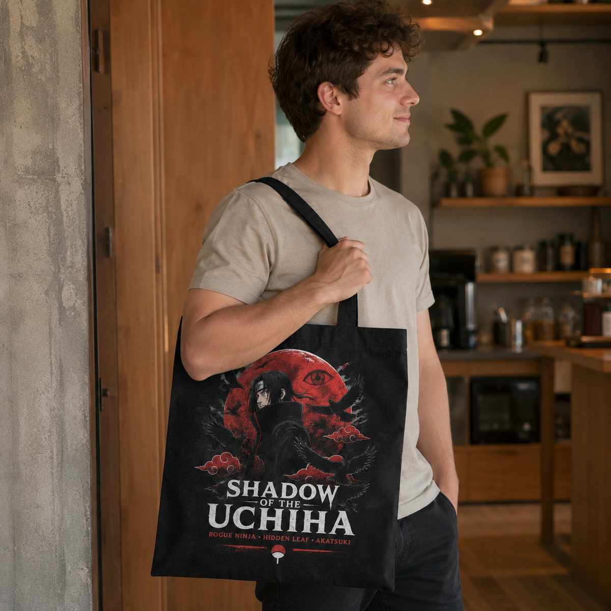 Itachi Uchiha Naruto Anime Canvas Tote Bag - Shadow Of The Uchiha