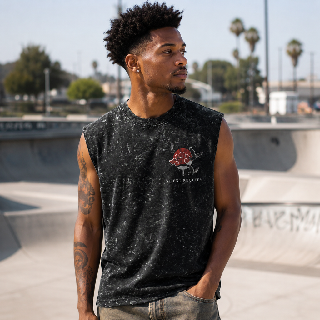 Itachi Uchiha Naruto Anime Tank Top - The Price Of Peace Acid Wash Vest