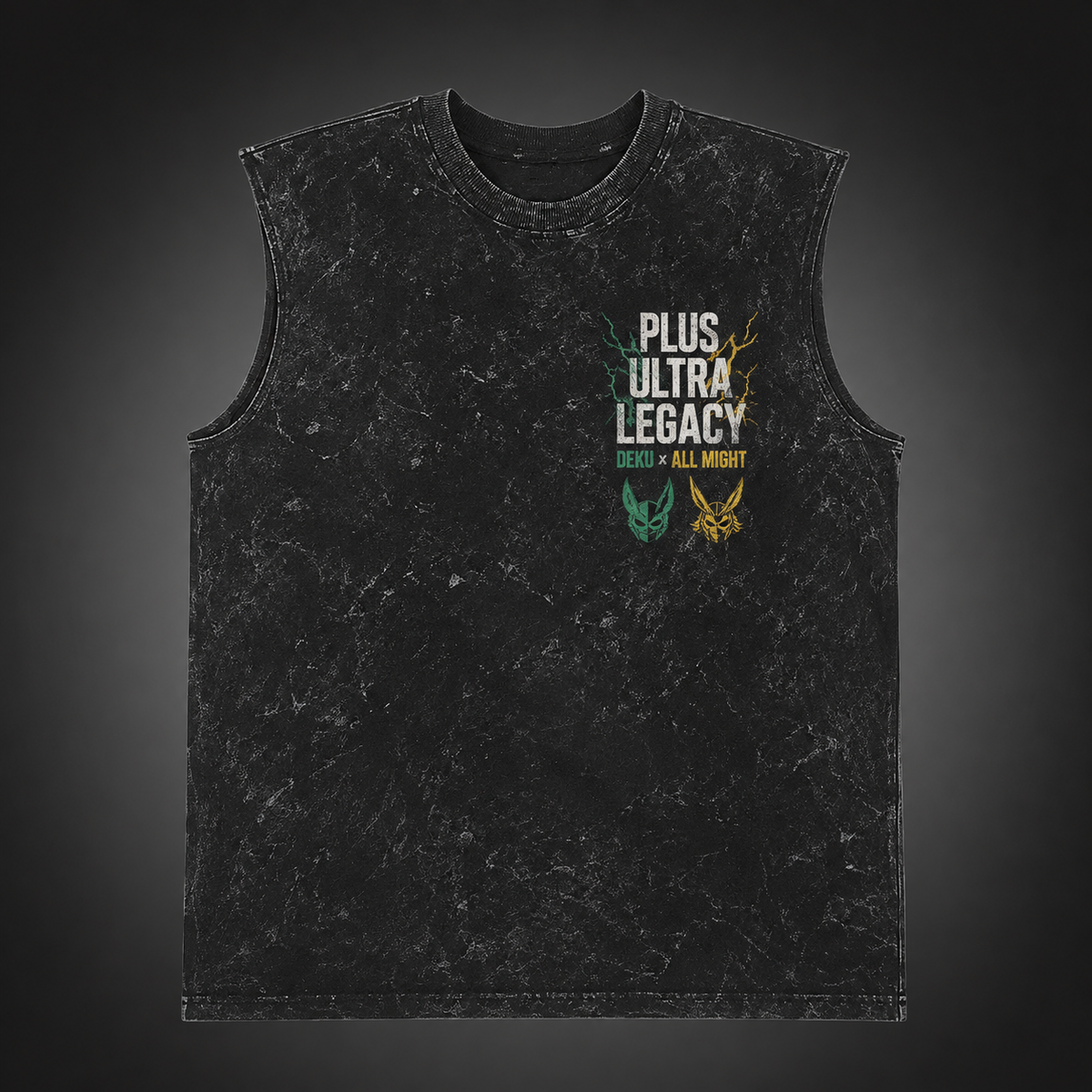 Izuku Midoriya, All Might My Hero Academia Anime Tank Top - Plus Ultra Legacy Acid Wash Vest