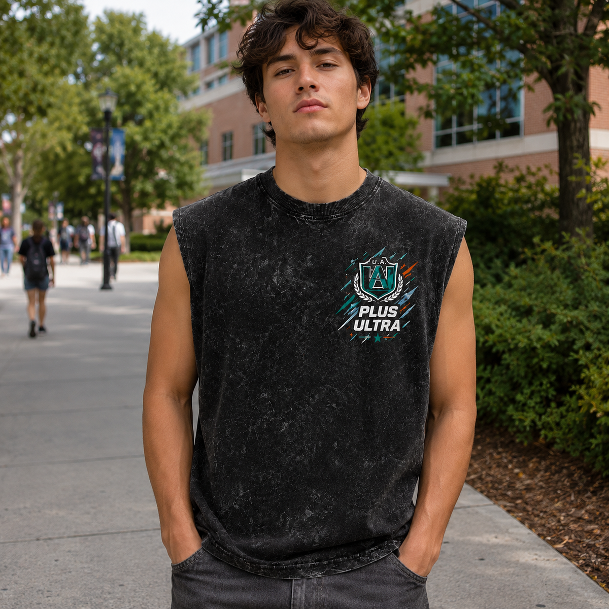Izuku Midoriya/Deku & Katsuki Bakugo My Hero Academia Anime Tank Top - U.A. Heroes Class 1-A Acid Wash Vest