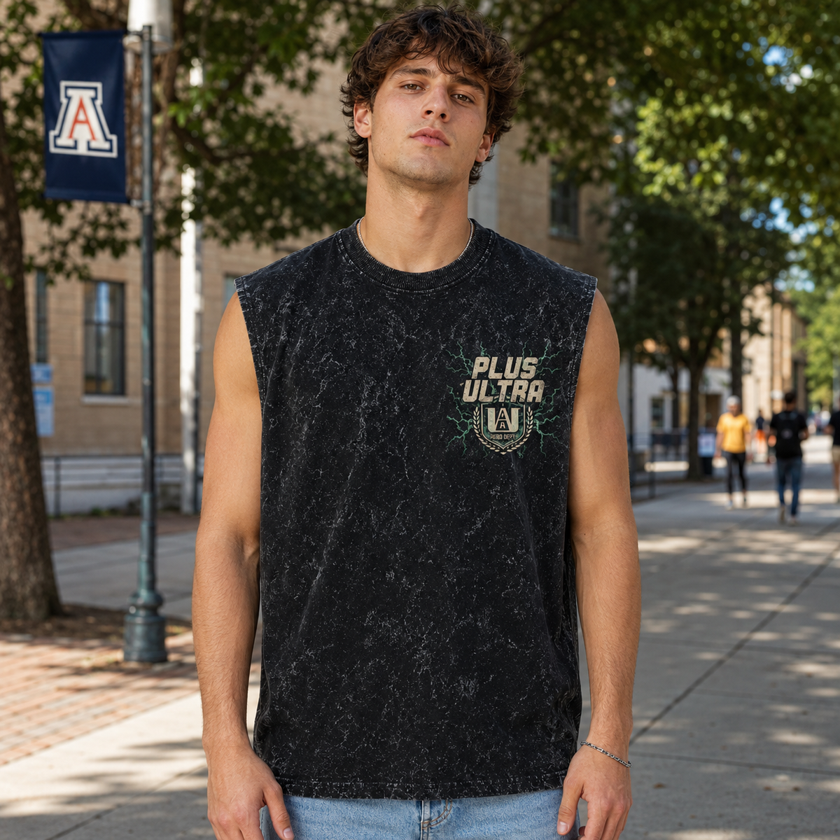 Izuku Midoriya/Deku My Hero Academia Anime Tank Top - One For All Hero Dept Acid Wash Vest
