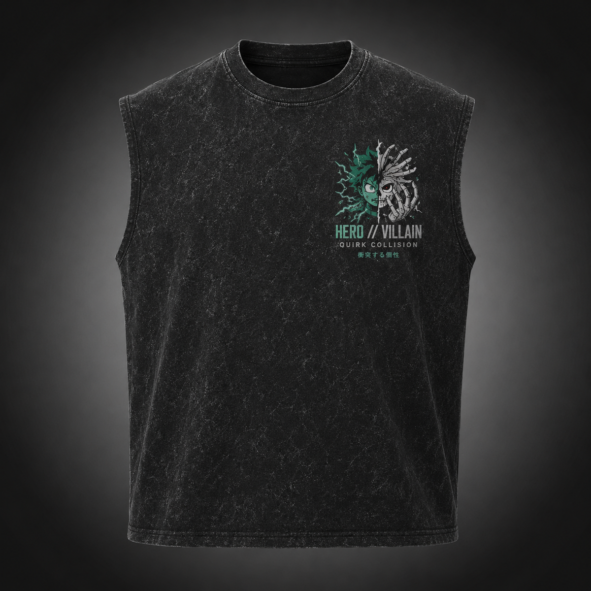Izuku Midoriya/Deku & Shigaraki My Hero Academia Anime Tank Top - Hero Villain Quirk Collision Acid Wash Vest