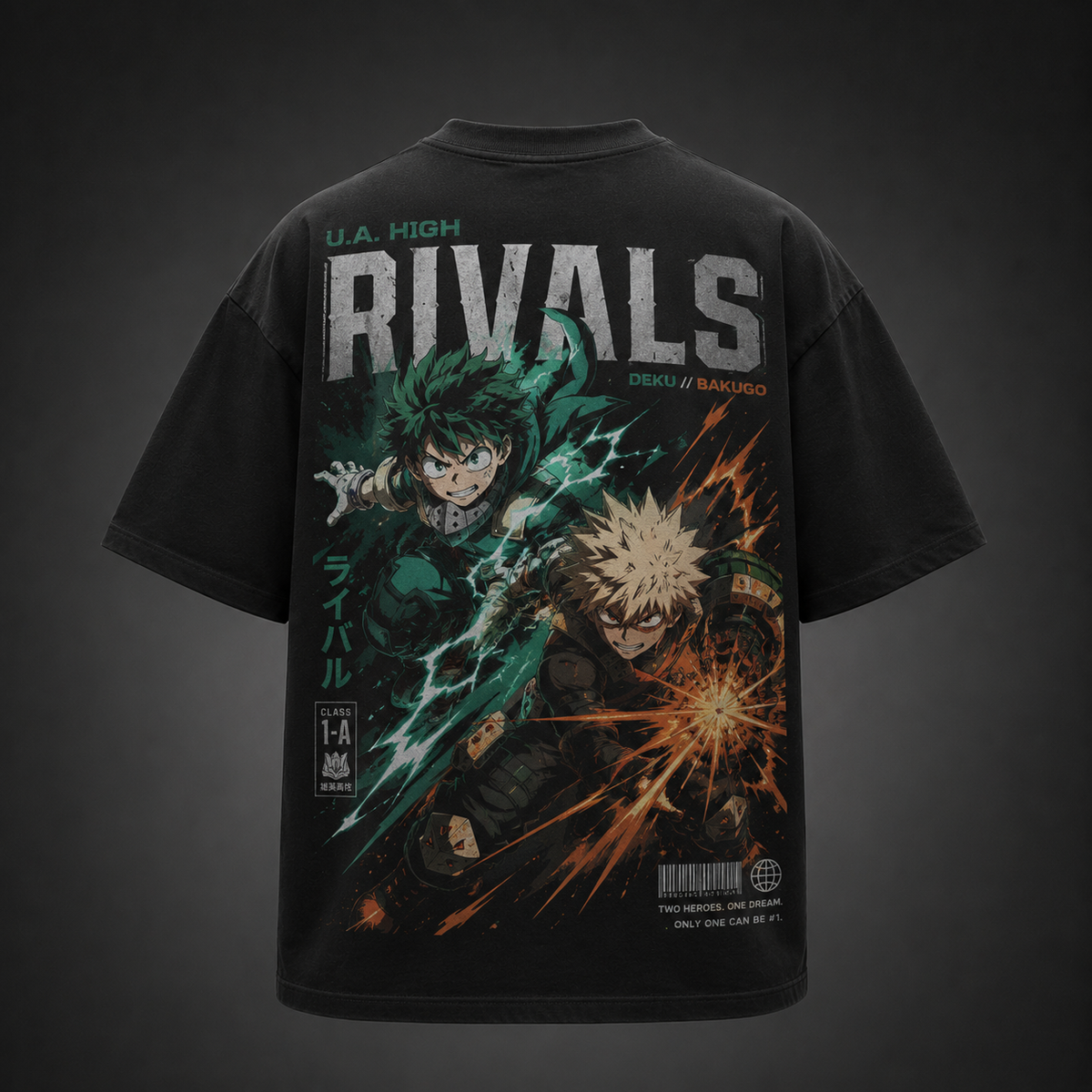 Izuku Midoriya, Katsuki Bakugo My Hero Academia Anime Graphic Tee - Deku Vs Bakugo