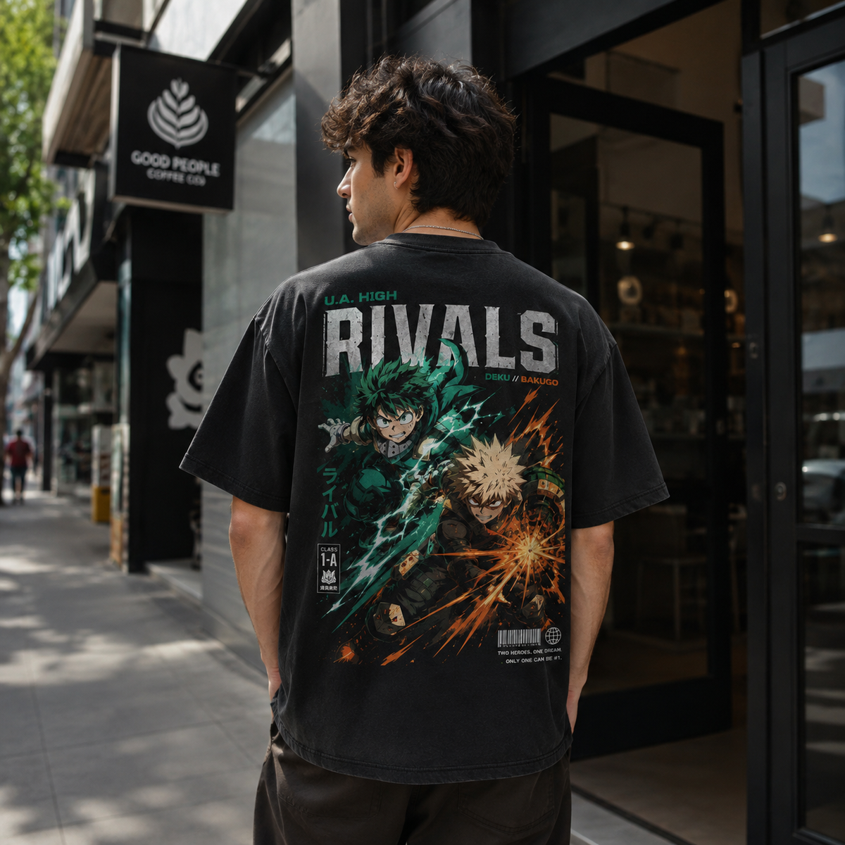 Izuku Midoriya, Katsuki Bakugo My Hero Academia Anime Graphic Tee - Deku Vs Bakugo